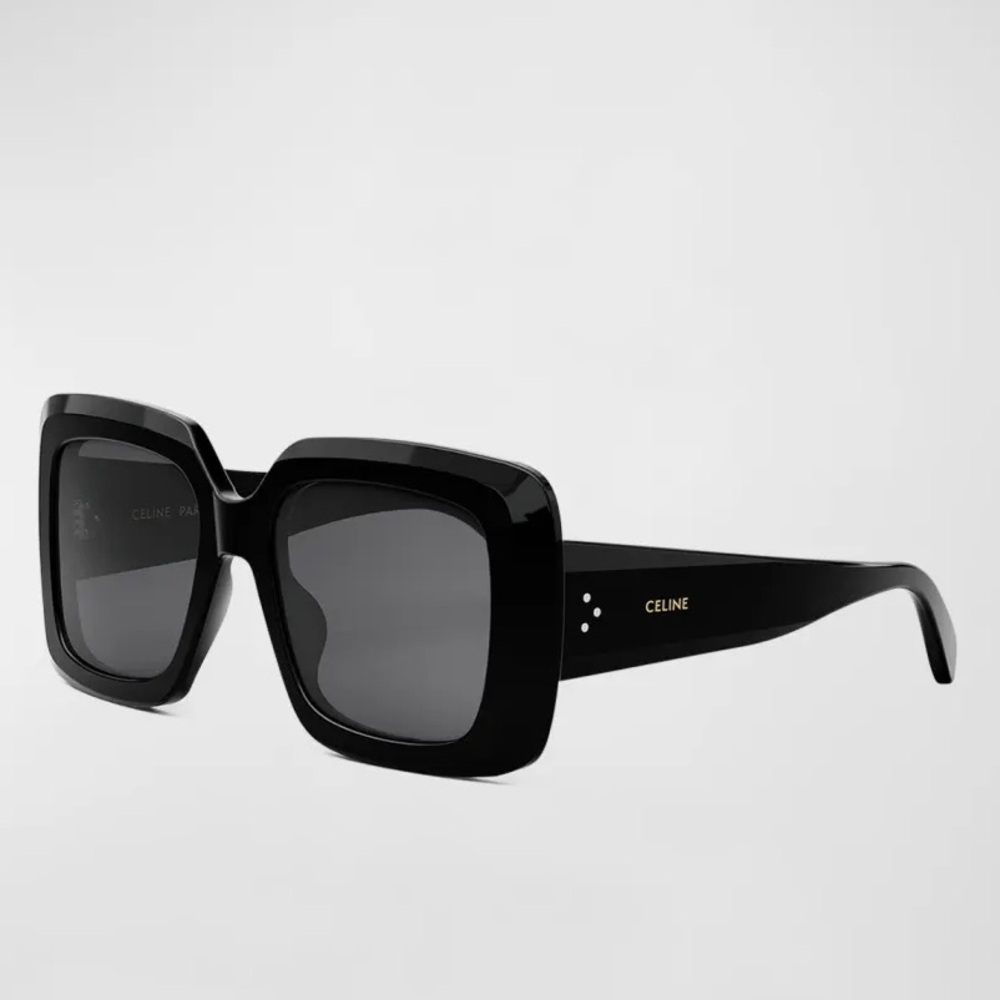 NWOT Gorgeous CELINE Bold Three-Dot Acetate Square Sunglasses!